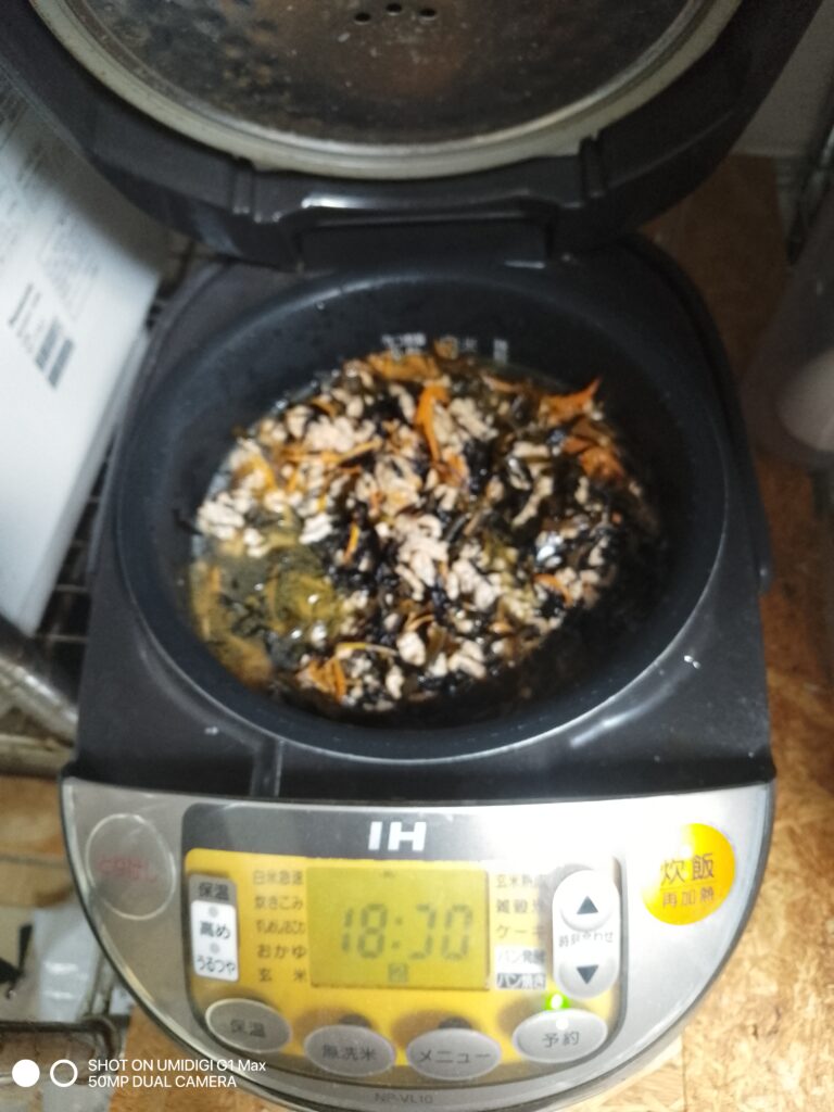 料理の出来上がりの写真