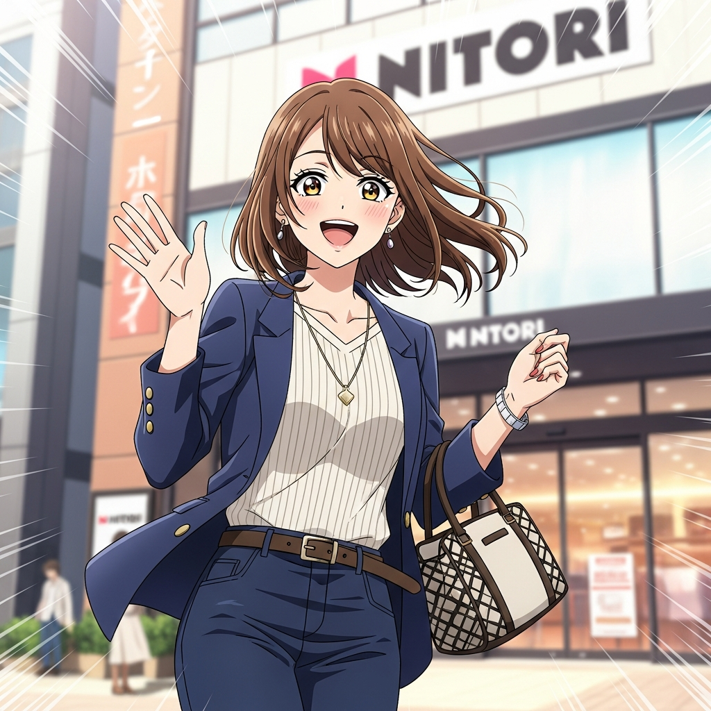 買い物に来ている若い女性