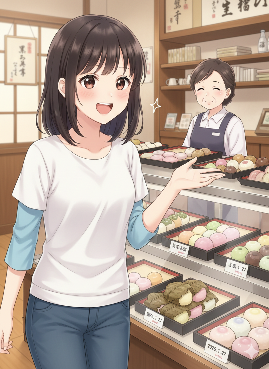ムーチ買う女性