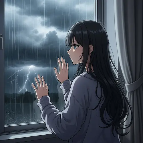 天気が悪いそれを見つめる
