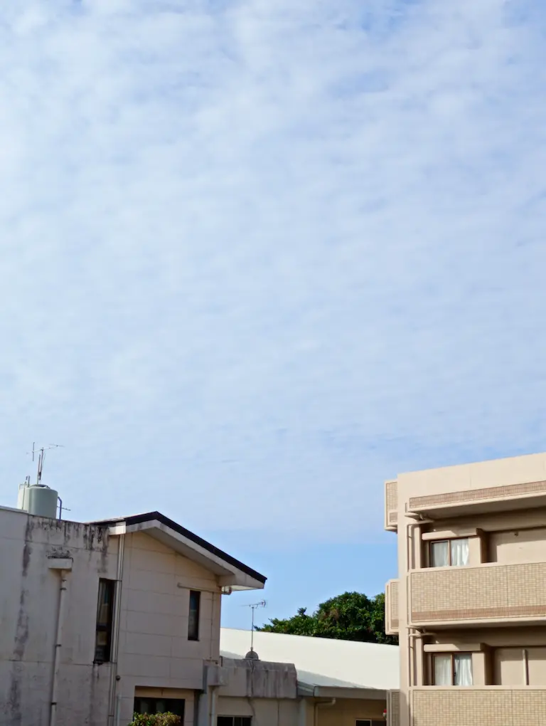 朝の風景雲が多いが晴れてほしい
