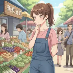 野菜を選んでる