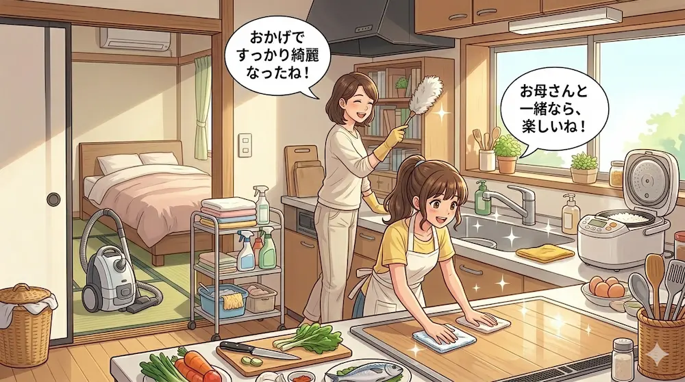 朝の清掃の風景