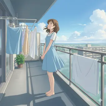 洗濯が終わって眺めている