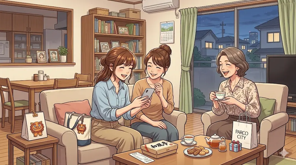 叔母と母親三人で話をする