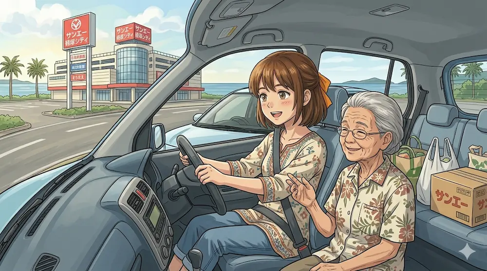 車でサンエーに