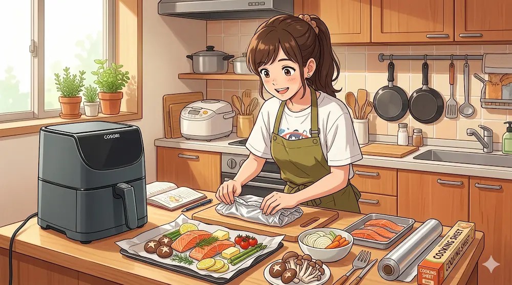 コソリのエアーオーブンで調理