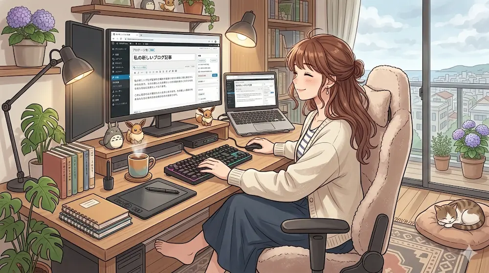blogも書く風景
