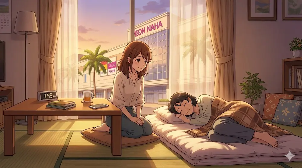 昼寝をする様子