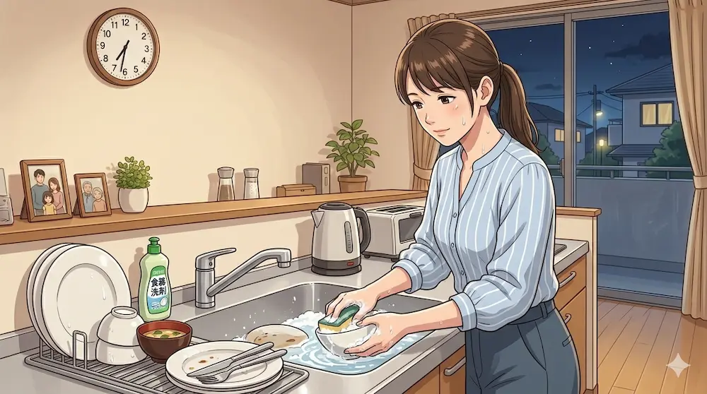 夕食かたづけ