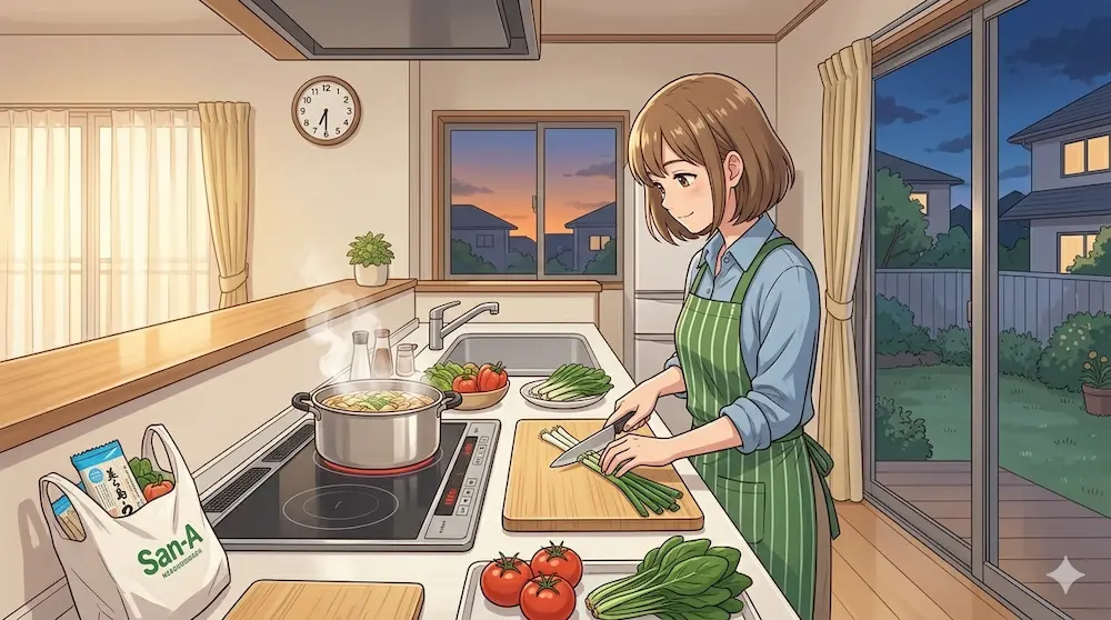 夕食準備をする