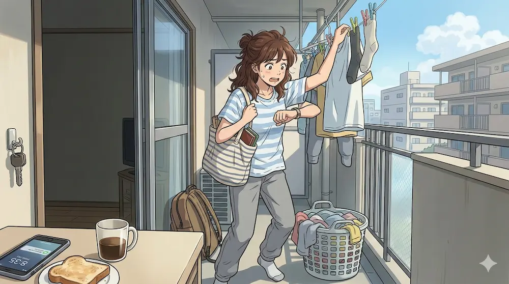 朝の支度バタバタ