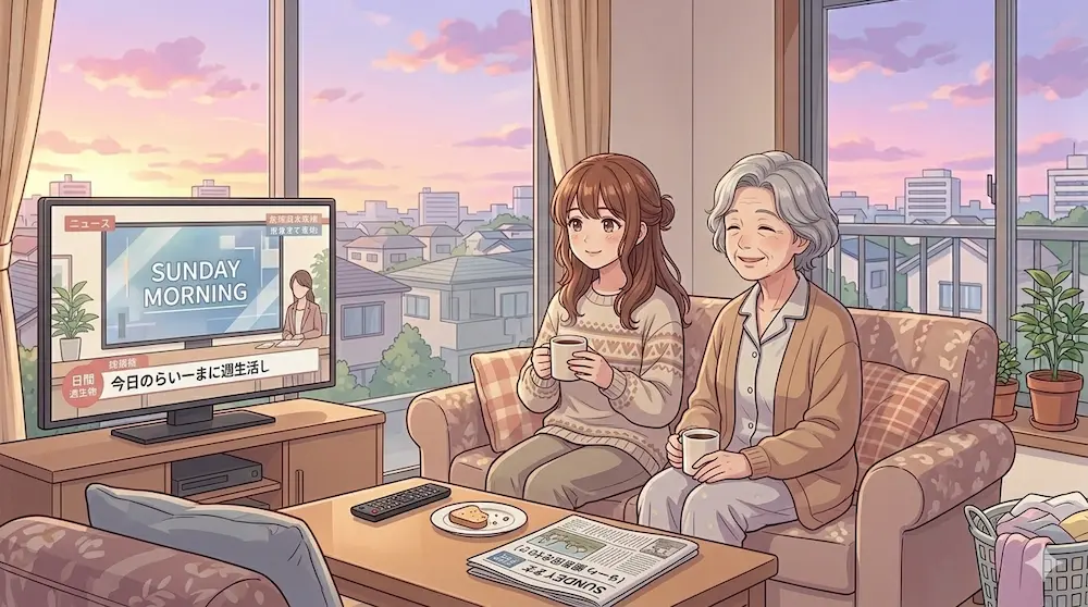 日曜日の朝ゆっくりしてる