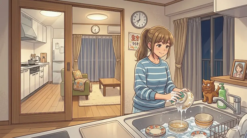 食後の片づけ