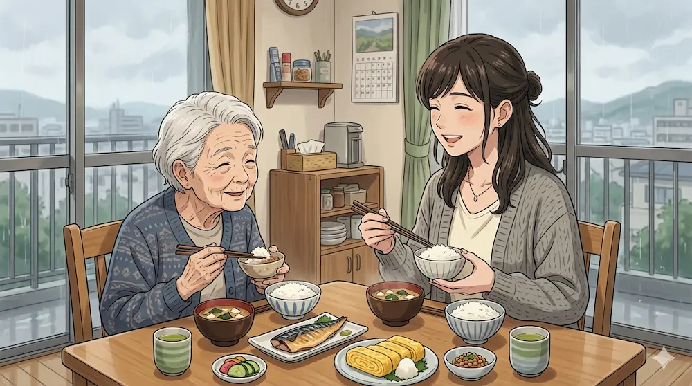 朝ごはん風景