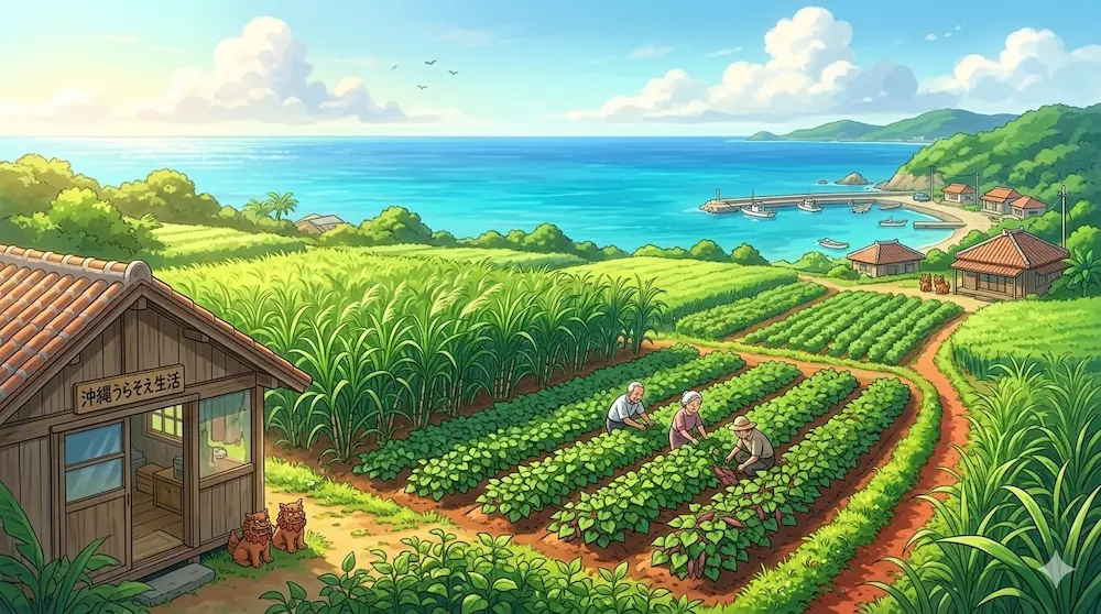 初夏の畑の風景