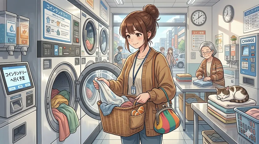 コインランドリーへ行く予定