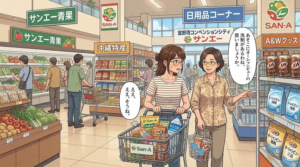 サンエーで買い物をする