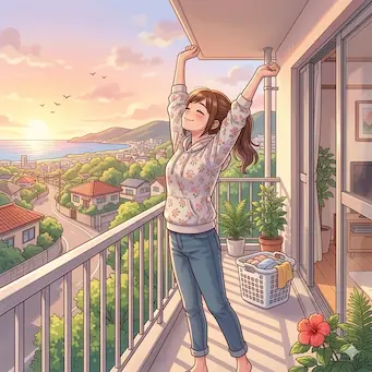 朝の深呼吸