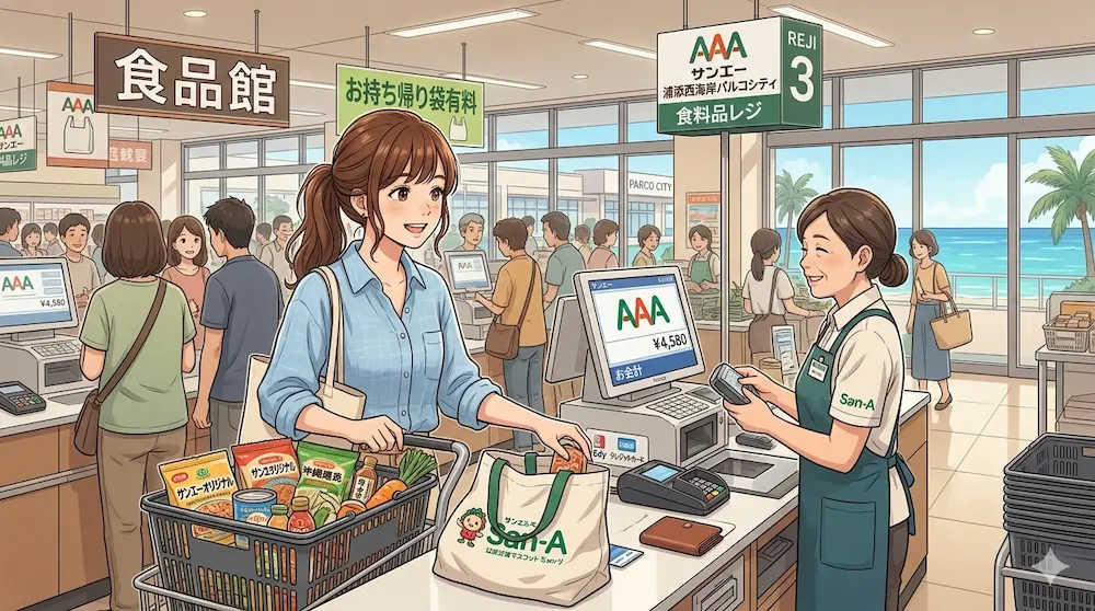買い物終わりの風景