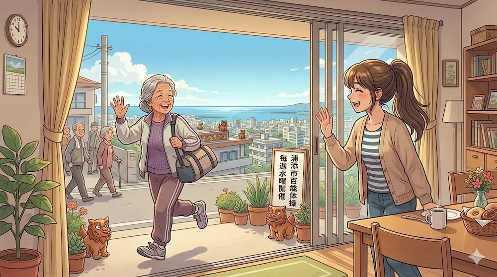 百歳体操見送る