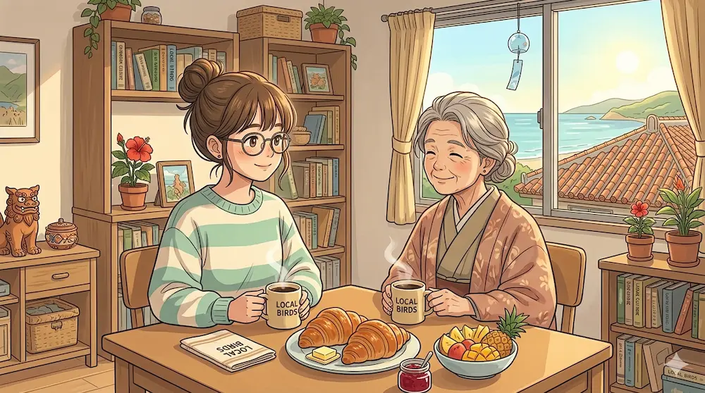 朝ごはんを食べる