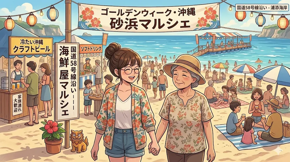 沖縄賑わってる海岸