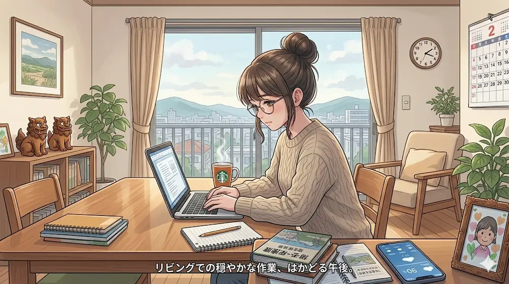 パソコン作業中
