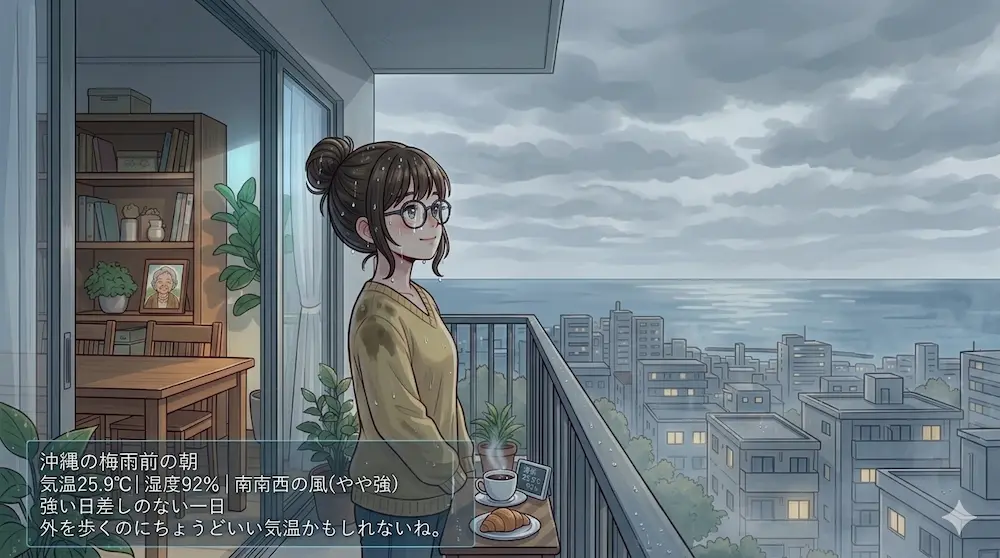 沖縄朝の風景