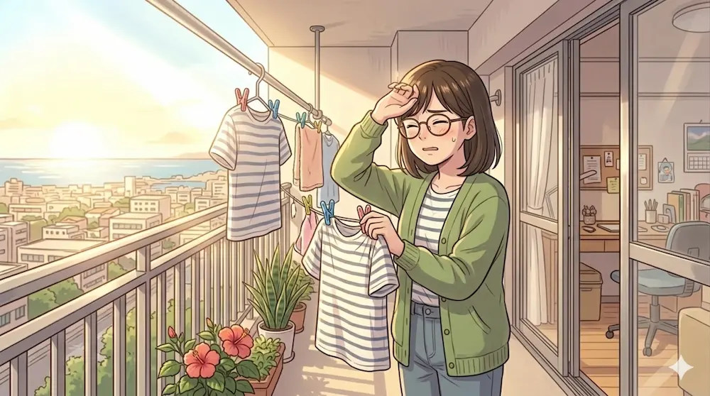 夕方のベランダ