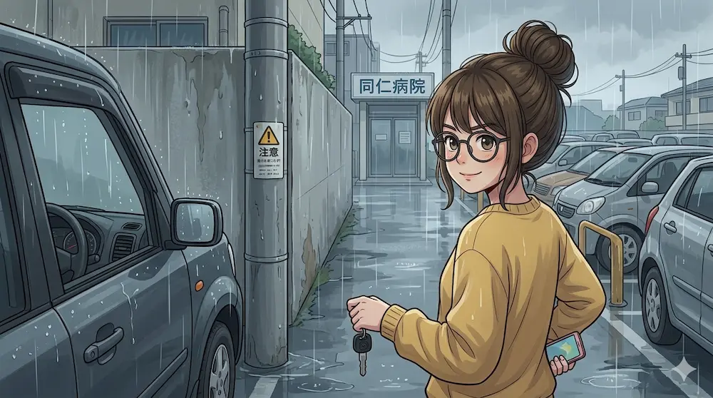 狭い駐車場