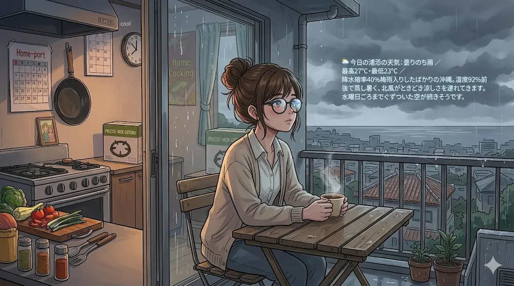 沖縄朝の風景