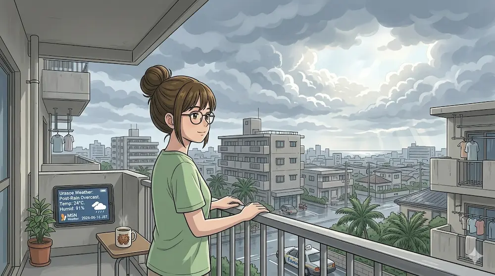 曇りの朝