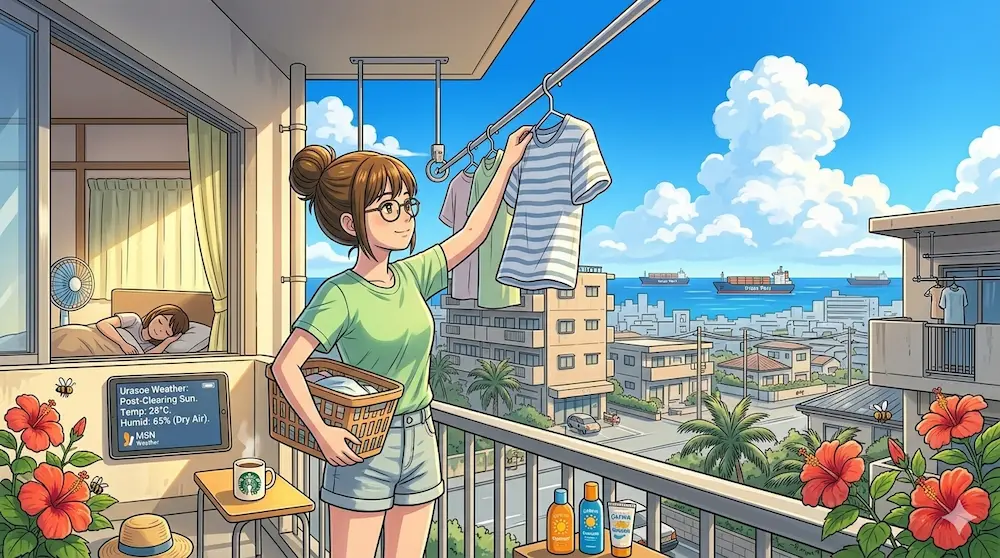 洗濯物を干す