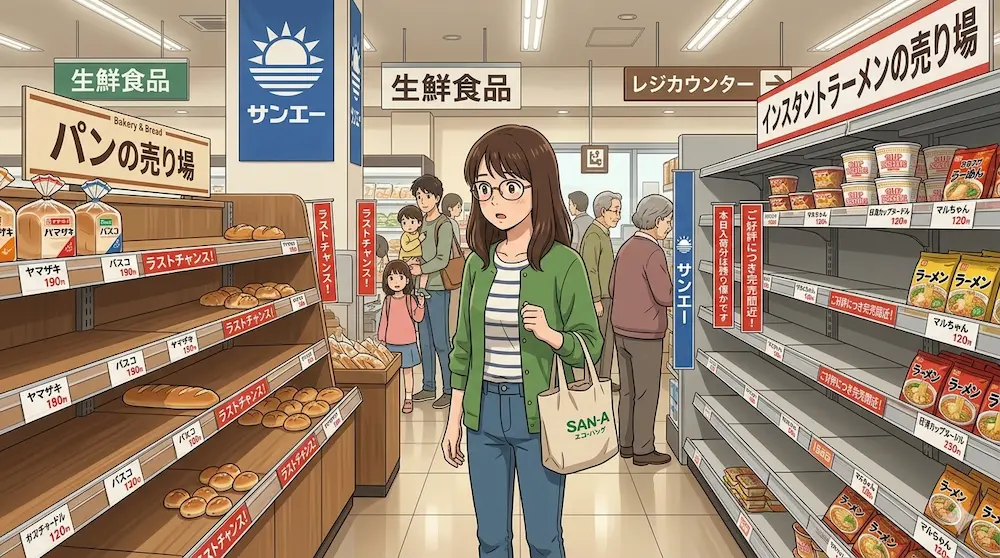 沖縄の食品売り場