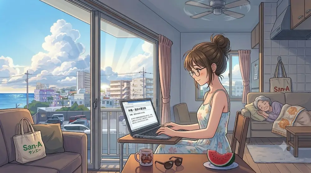 夏の朝の風景