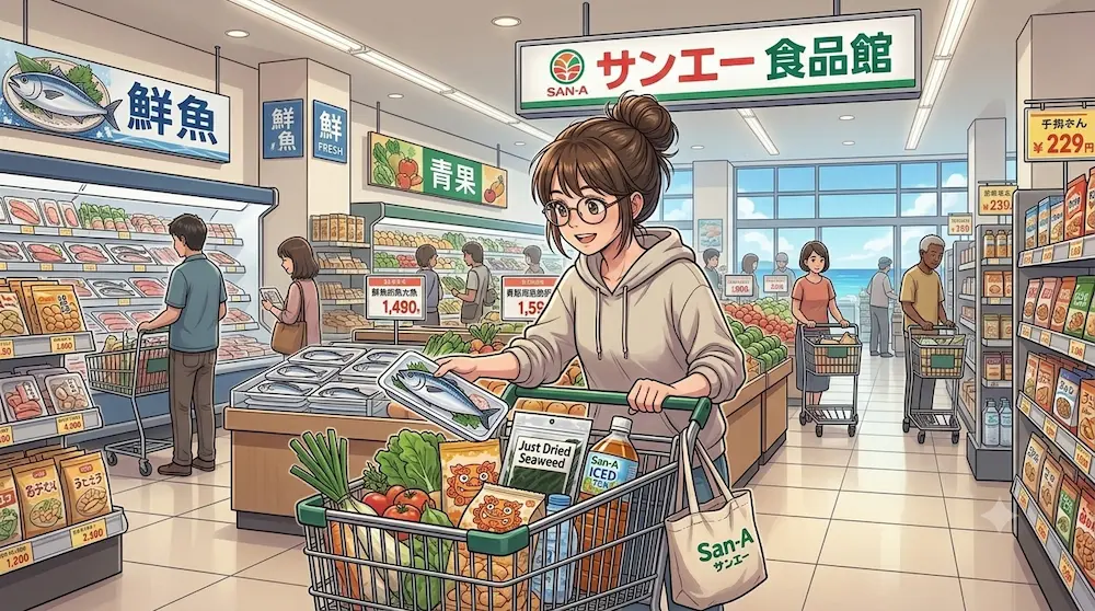 サンエーで買い物

