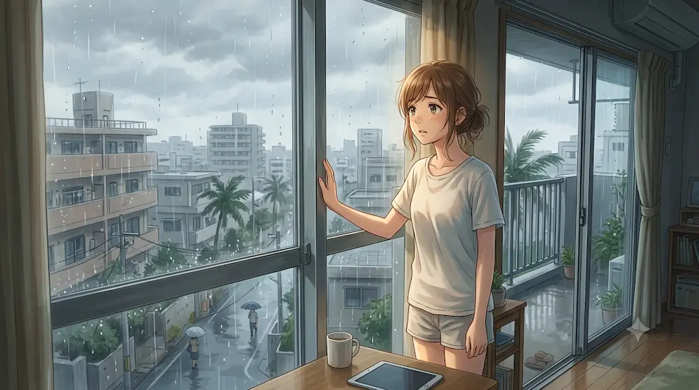 台風の朝