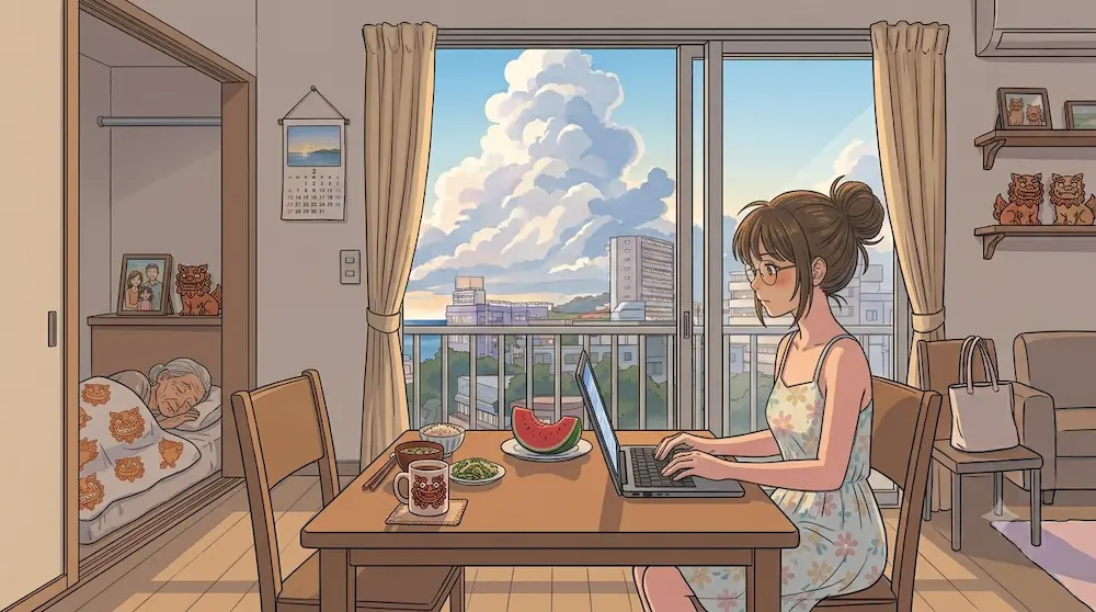 見守る様子