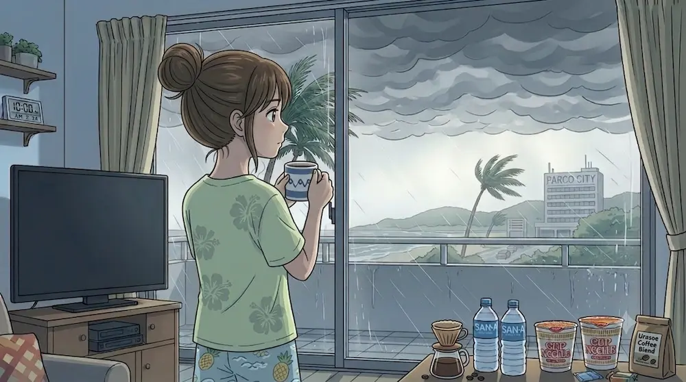 沖縄・浦添の台風の朝