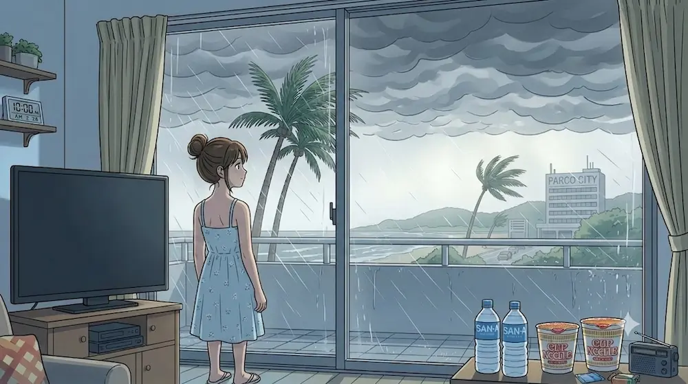 沖縄・浦添の台風の朝