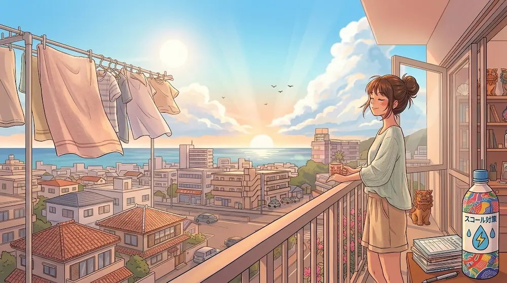 沖縄・港川・朝の風景